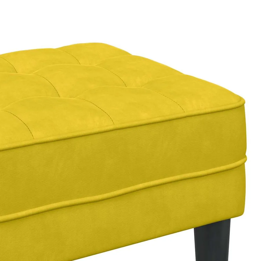 banc avec coussin Jaune 113 x 57 x 39 cm Velours - 7
