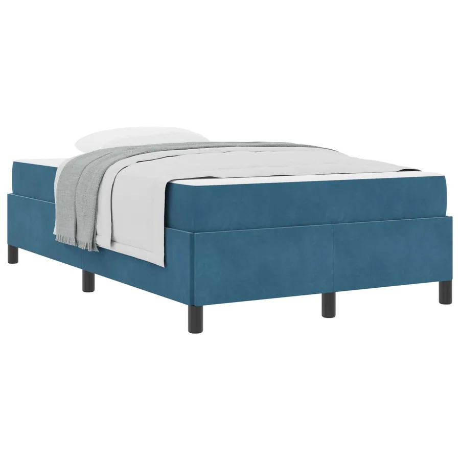 Cadre de lit avec matelas Bleu foncé 120 x 200 cm tissu - 3