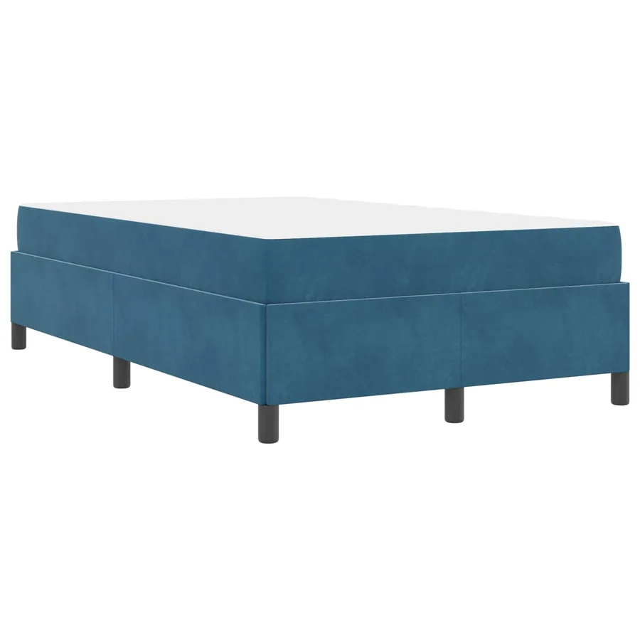 Cadre de lit avec matelas Bleu foncé 120 x 200 cm tissu - 9