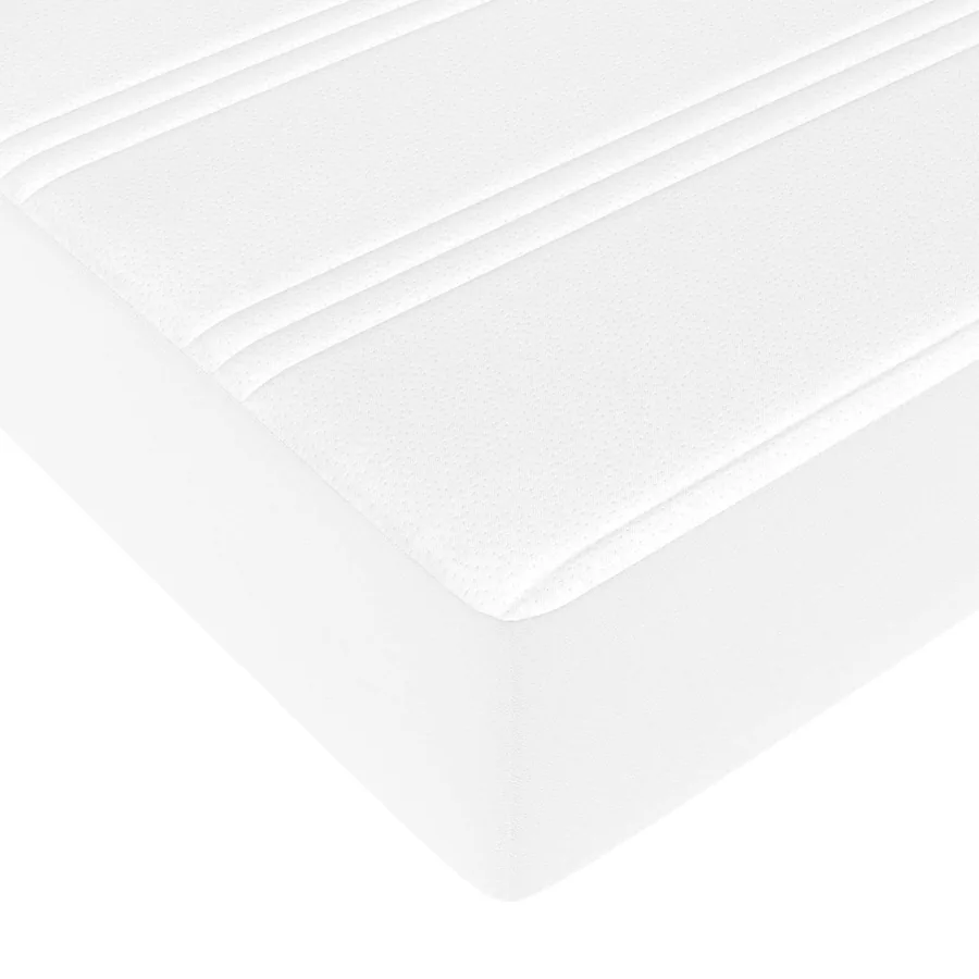 Cadre de lit avec matelas Blanc 120 x 190 cm tissu - 10