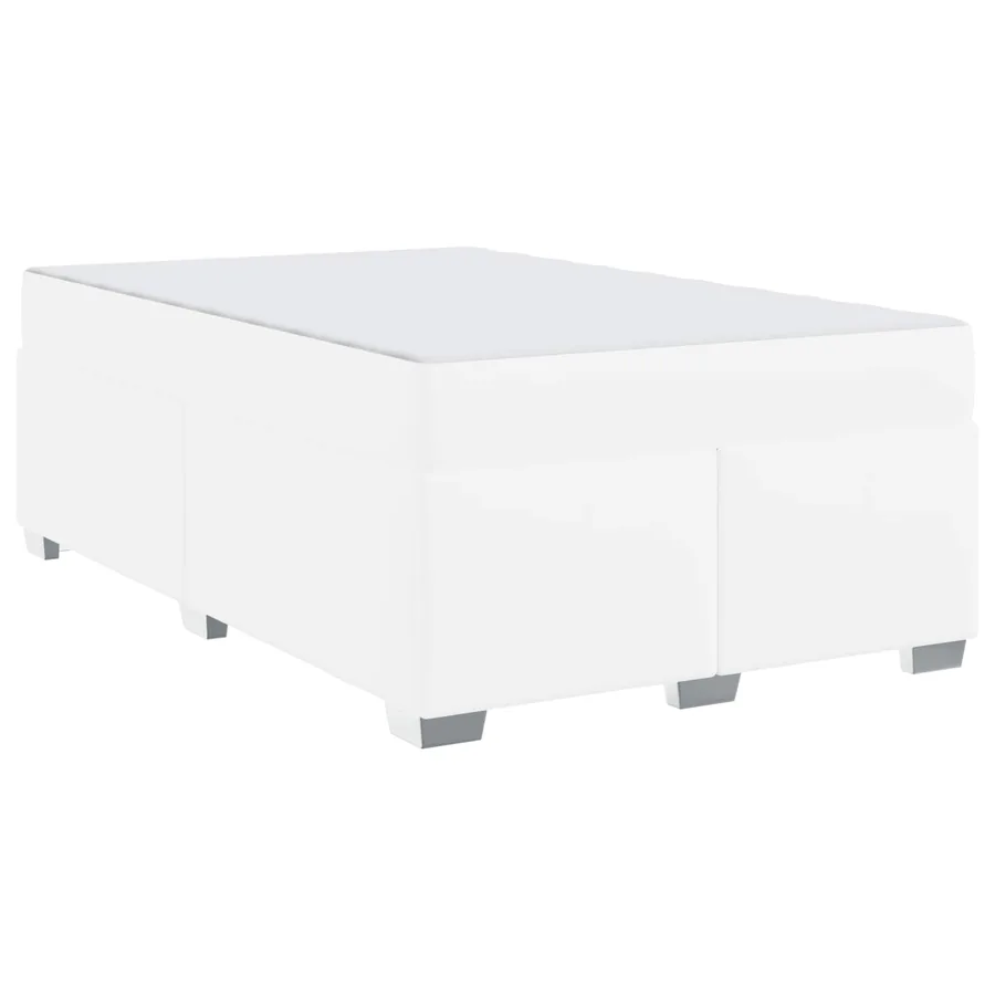 Cadre de lit avec matelas Blanc 120 x 190 cm tissu - 2