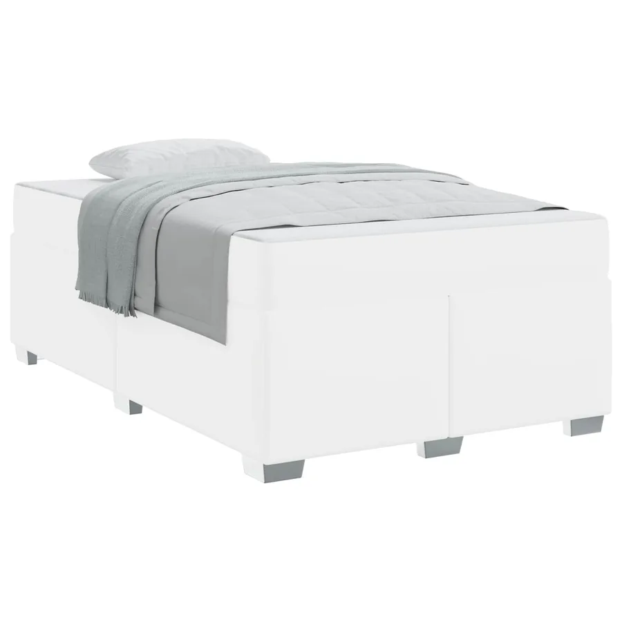 Cadre de lit avec matelas Blanc 120 x 190 cm tissu - 3