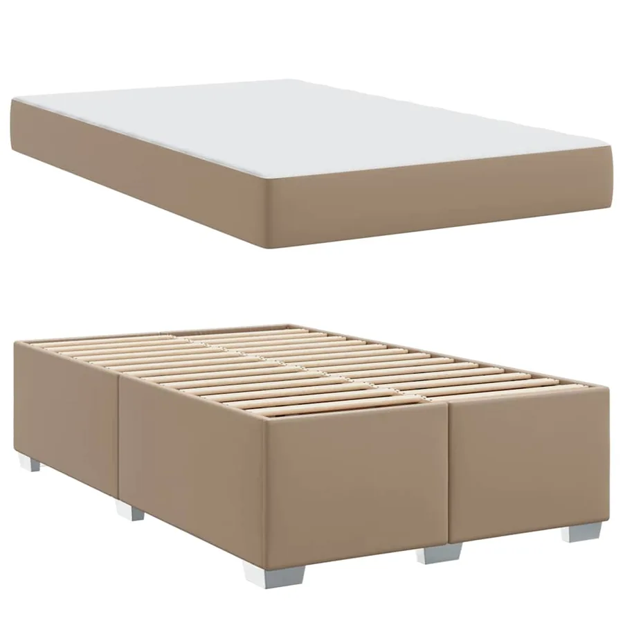 Cadre de lit avec matelas Cappuccino 120 x 190 cm tissu - 4