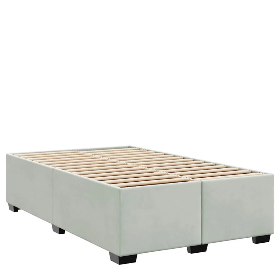 Cadre de lit avec matelas Gris clair 120 x 190 cm tissu - 4