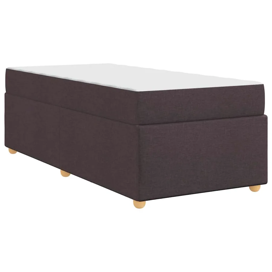 Cadre de lit avec matelas Marron foncé 80 x 200 cm tissu - 7
