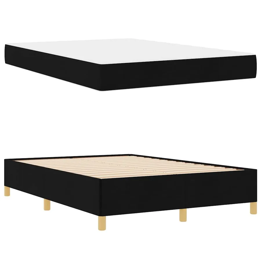 Cadre de lit avec matelas Noir 160 x 200 cm tissu - 6