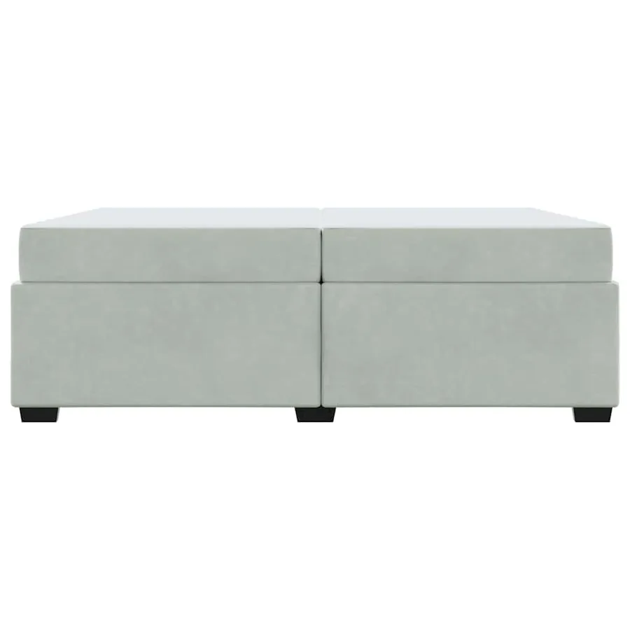 Cadre de lit avec matelas Gris clair 200 x 200 cm tissu - 5