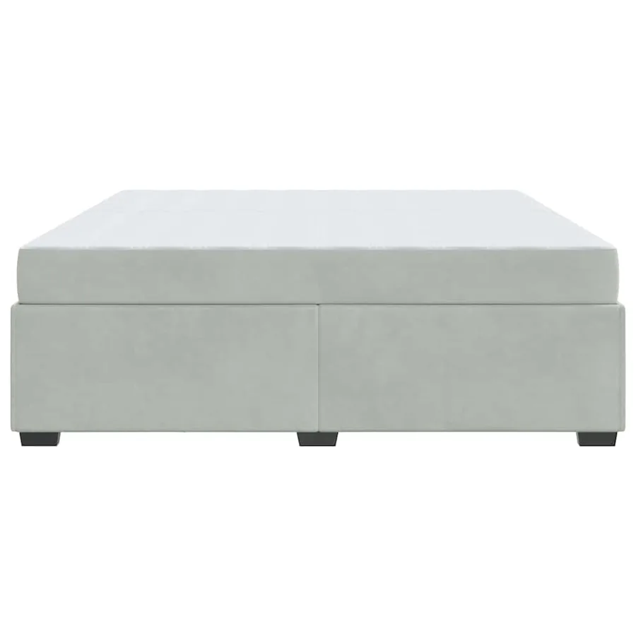 Cadre de lit avec matelas Gris clair 200 x 200 cm tissu - 6