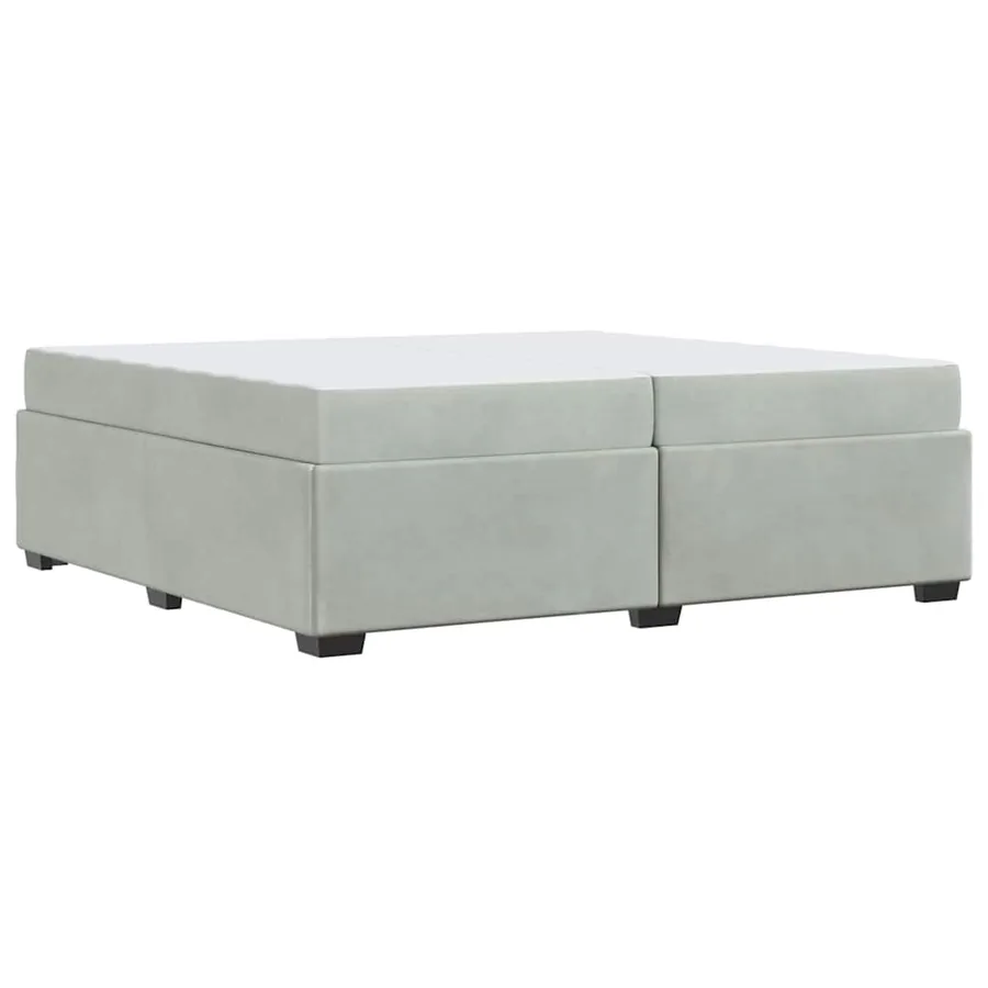 Cadre de lit avec matelas Gris clair 200 x 200 cm tissu - 7
