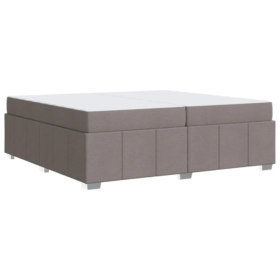 Cadre de lit avec matelas Taupe 200 x 200 cm tissu - 4