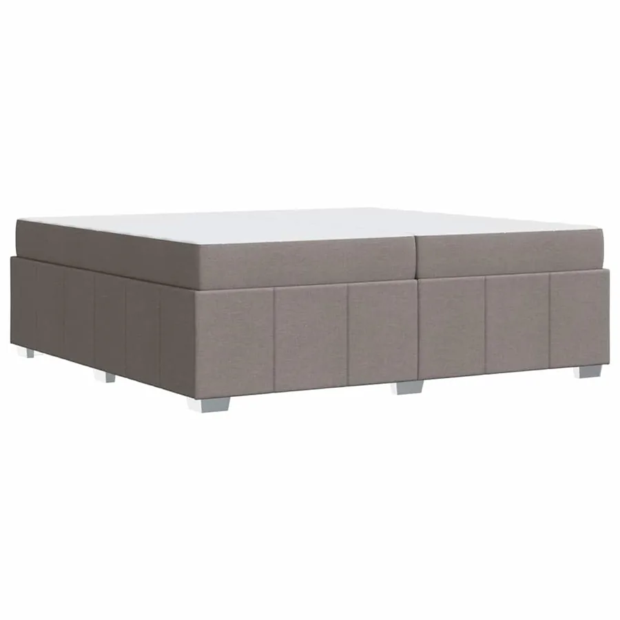 Cadre de lit avec matelas Taupe 200 x 200 cm tissu - 9