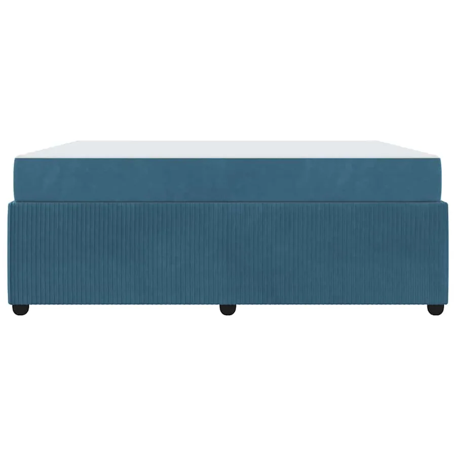 Cadre de lit avec matelas Bleu 180 x 200 cm tissu - 5