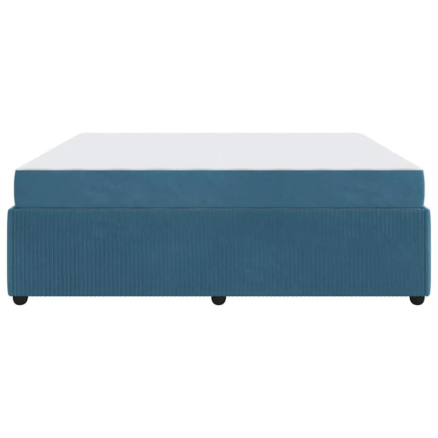 Cadre de lit avec matelas Bleu 180 x 200 cm tissu - 6