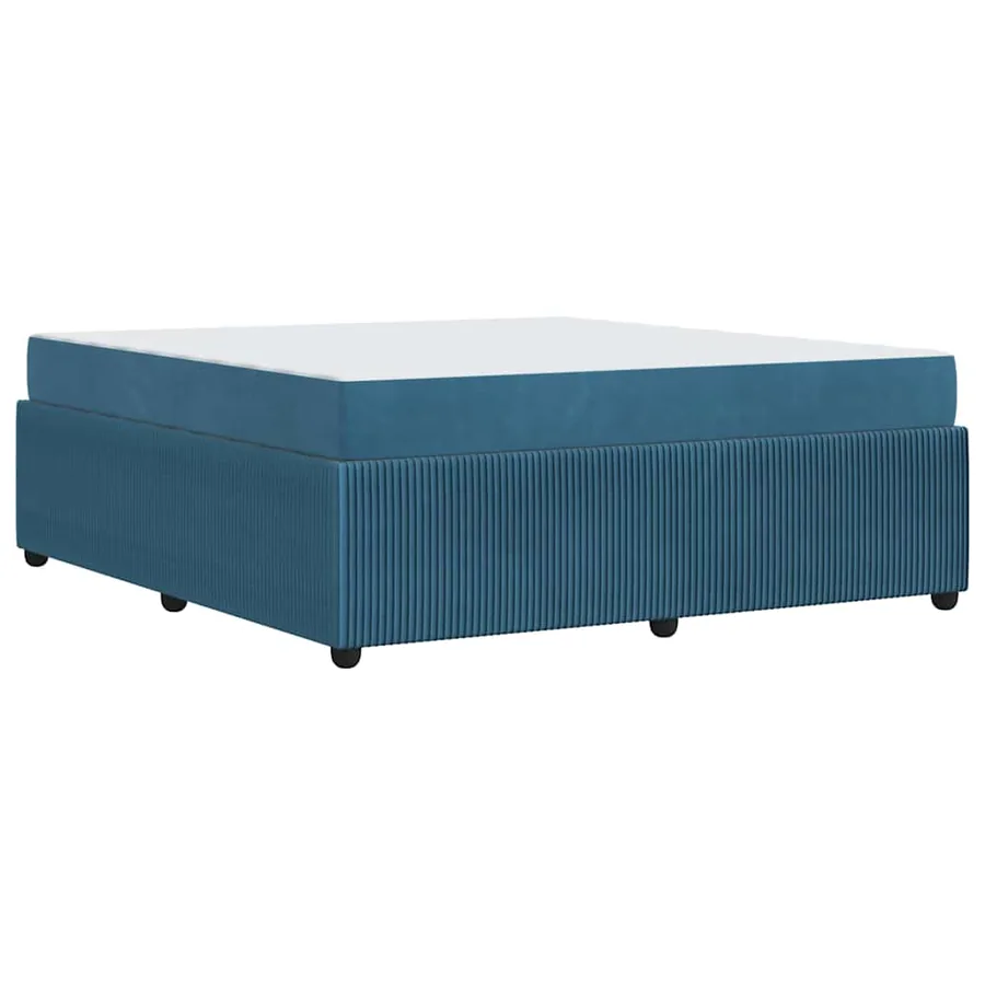 Cadre de lit avec matelas Bleu 180 x 200 cm tissu - 7