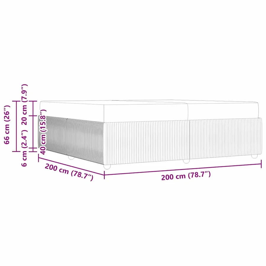 Cadre de lit avec matelas Crème 200 x 200 cm tissu - 11