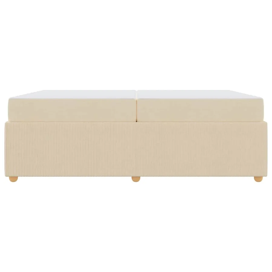 Cadre de lit avec matelas Crème 200 x 200 cm tissu - 5