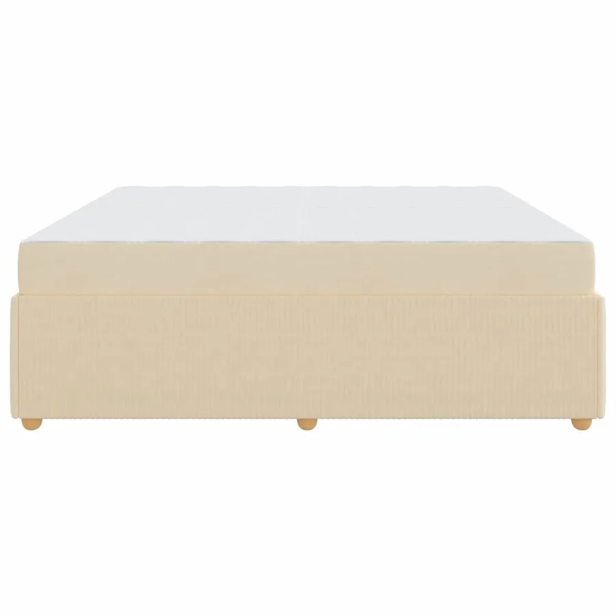 Cadre de lit avec matelas Crème 200 x 200 cm tissu - 6