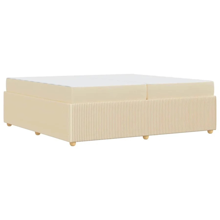 Cadre de lit avec matelas Crème 200 x 200 cm tissu - 7