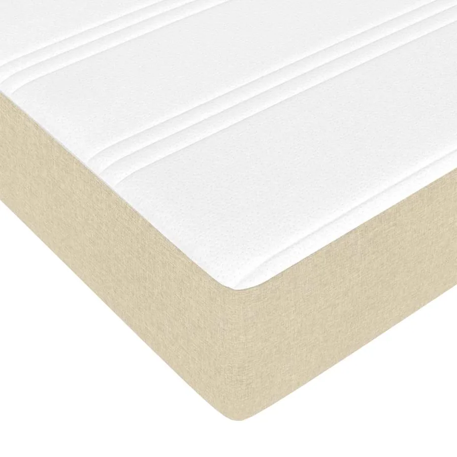 Cadre de lit avec matelas Crème 200 x 200 cm tissu - 9