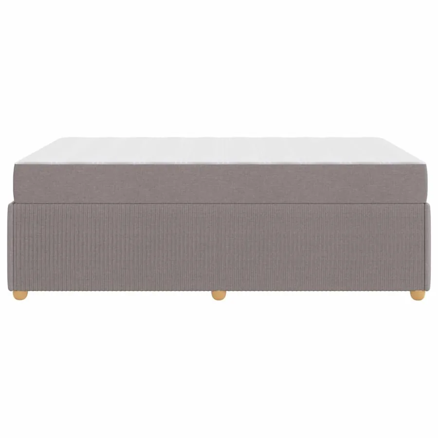 Cadre de lit avec matelas Taupe 120 x 190 cm tissu - 6