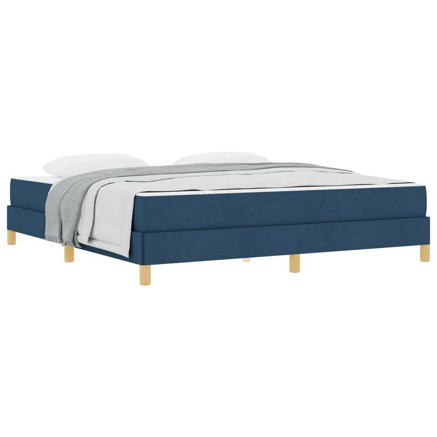 Lit à ressorts avec matelas Bleu 180 x 200 cm tissu - 2