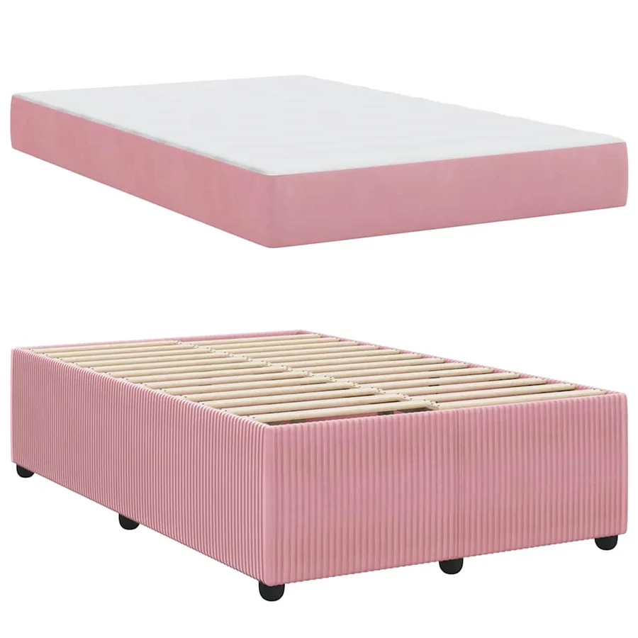 Cadre de lit avec matelas Rose 120 x 200 cm tissu - 4