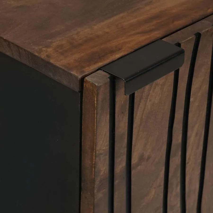 Buffet Marron 40 x 33 x 75 cm bois de manguier massif - 6