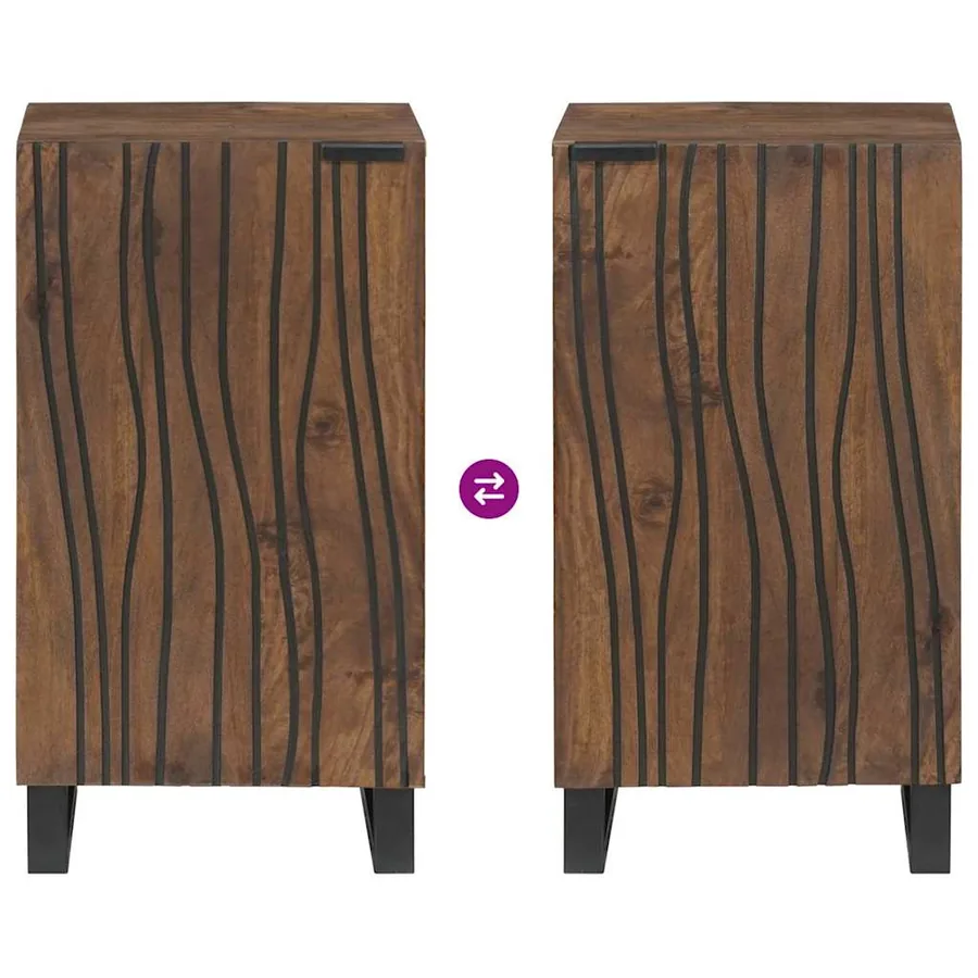 Buffet Marron 40 x 33 x 75 cm bois de manguier massif - 9