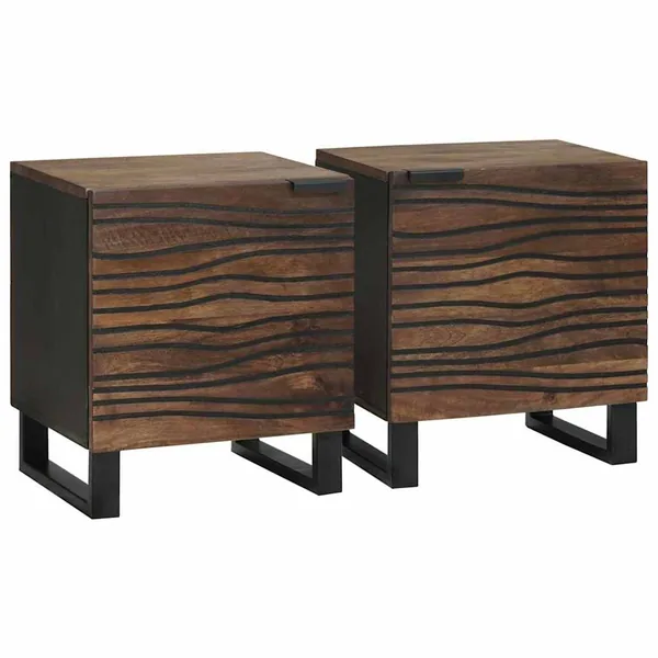 Table de chevet 2 pcs Noyer 40 x 33 x 46 cm Bois d'ingénierie