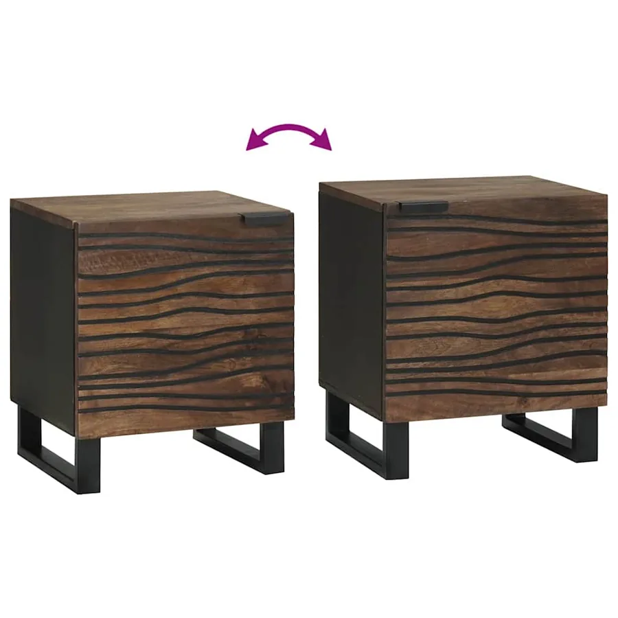 Table de chevet 2 pcs Noyer 40 x 33 x 46 cm Bois d'ingénierie - 11