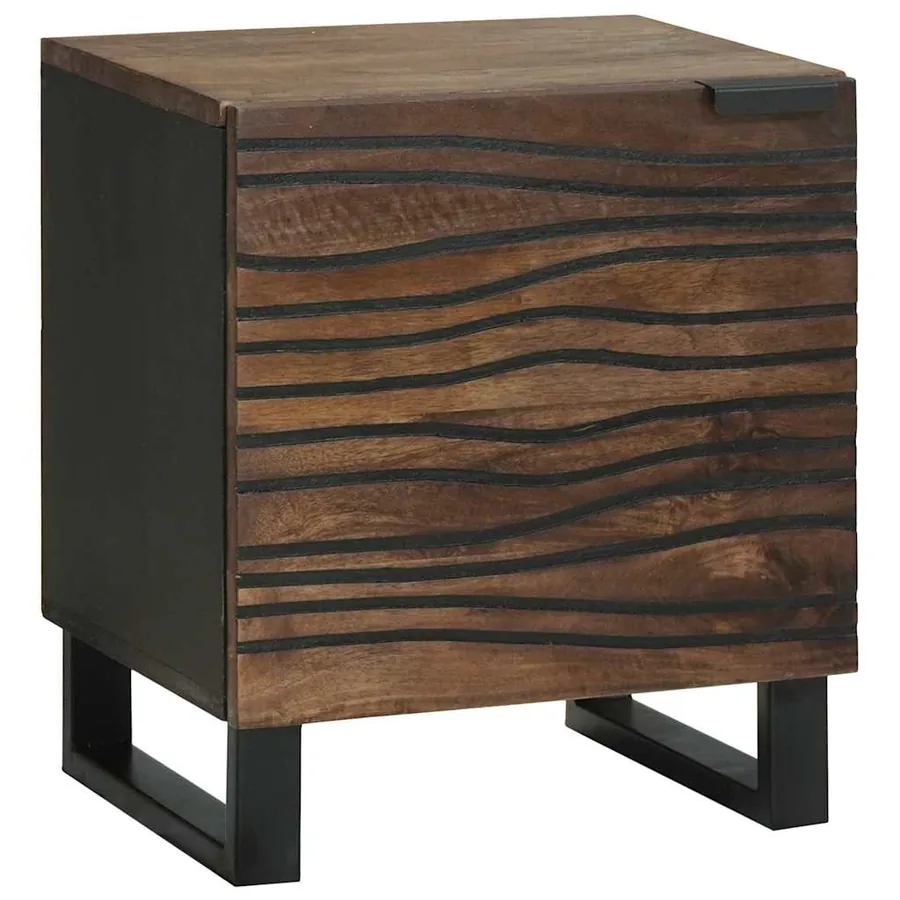 Table de chevet 2 pcs Noyer 40 x 33 x 46 cm Bois d'ingénierie - 2