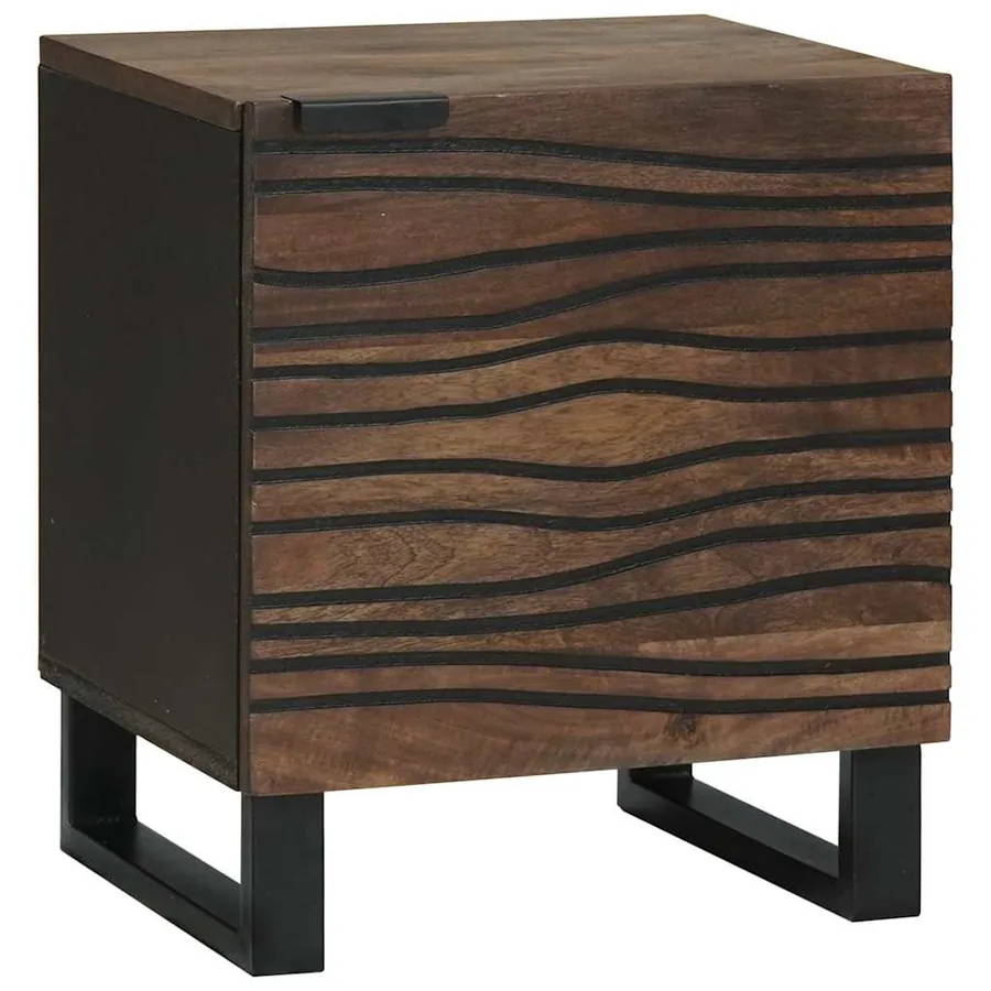 Table de chevet 2 pcs Noyer 40 x 33 x 46 cm Bois d'ingénierie - 3