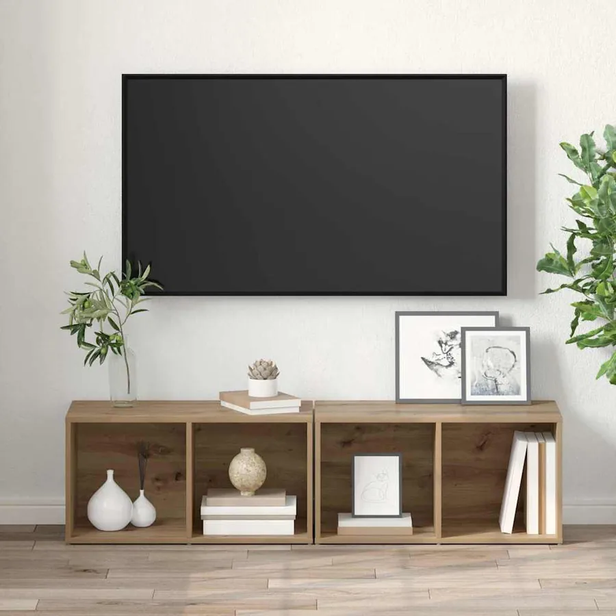Ensemble meuble TV 2 pcs Chêne artisanal 37 x 35 x 72 cm - 4