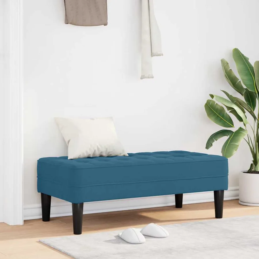 banc avec coussin Bleu 113 x 57 x 39 cm Velours