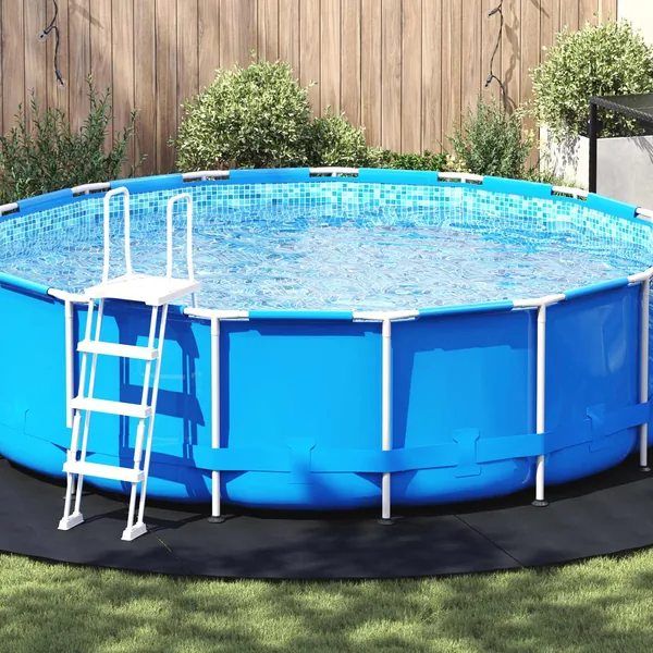 Tapis de piscine Noir Ø 500 cm Tissu non tissé