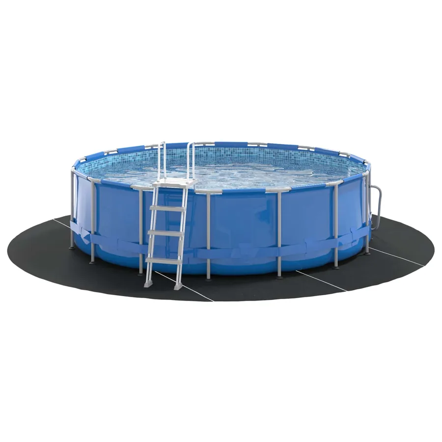 Tapis de piscine Noir Ø 500 cm Tissu non tissé - 3
