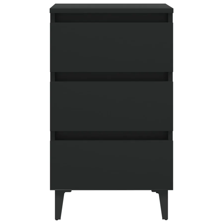 Table de chevet avec pieds en métal noir 40x35x69 cm - 4
