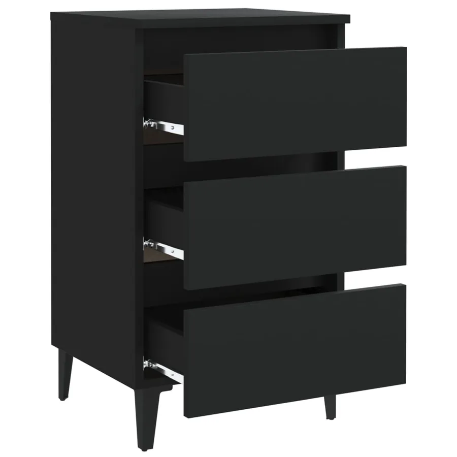 Table de chevet avec pieds en métal noir 40x35x69 cm - 6