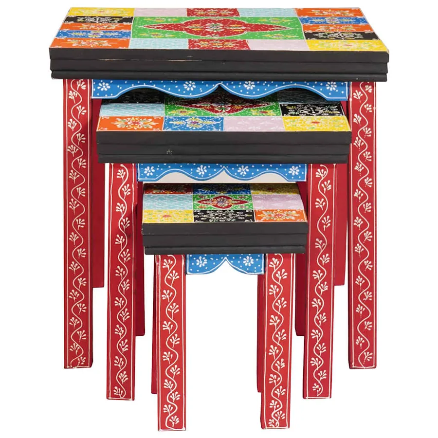 Table carrée 3 pcs Multicolore - 4