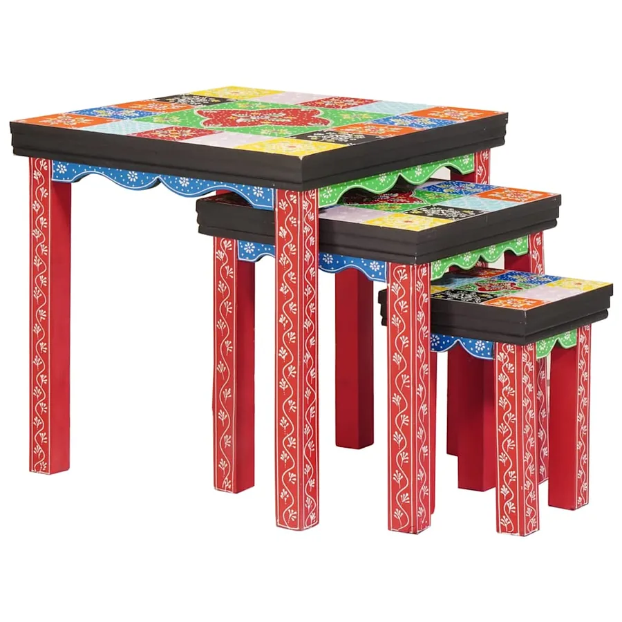 Table carrée 3 pcs Multicolore - 6