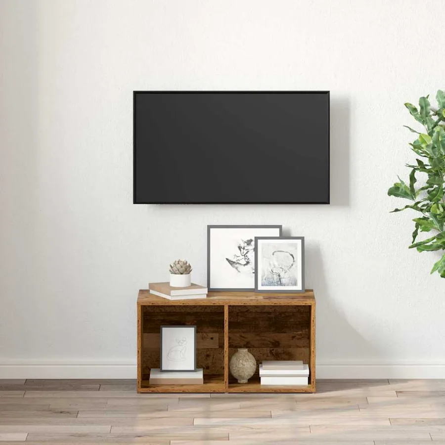 Ensemble meuble TV Marron 72 x 35 x 37 cm Bois d'ingénierie - 4