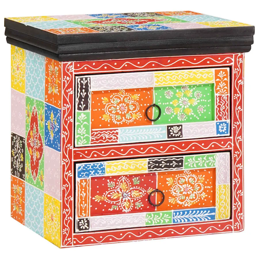 Cabinet de chevet avec tiroir Multicolore 40 x 30 x 40 cm - 6