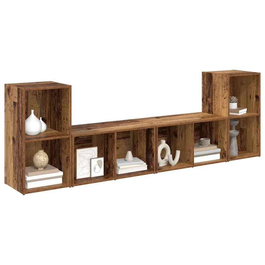 Ensemble meuble TV 4 pcs Bois Ancien 37 x 37 x 72 cm - 3