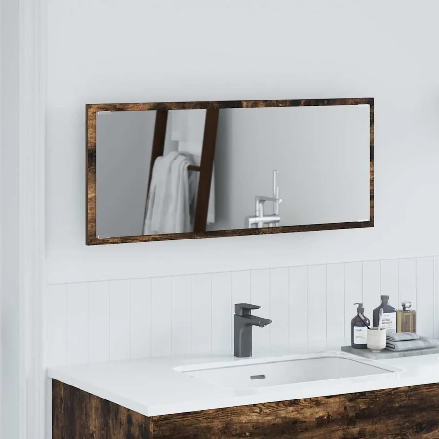 Miroir Chêne fumé 90 x 8,5 x 37 cm Bois d'ingénierie