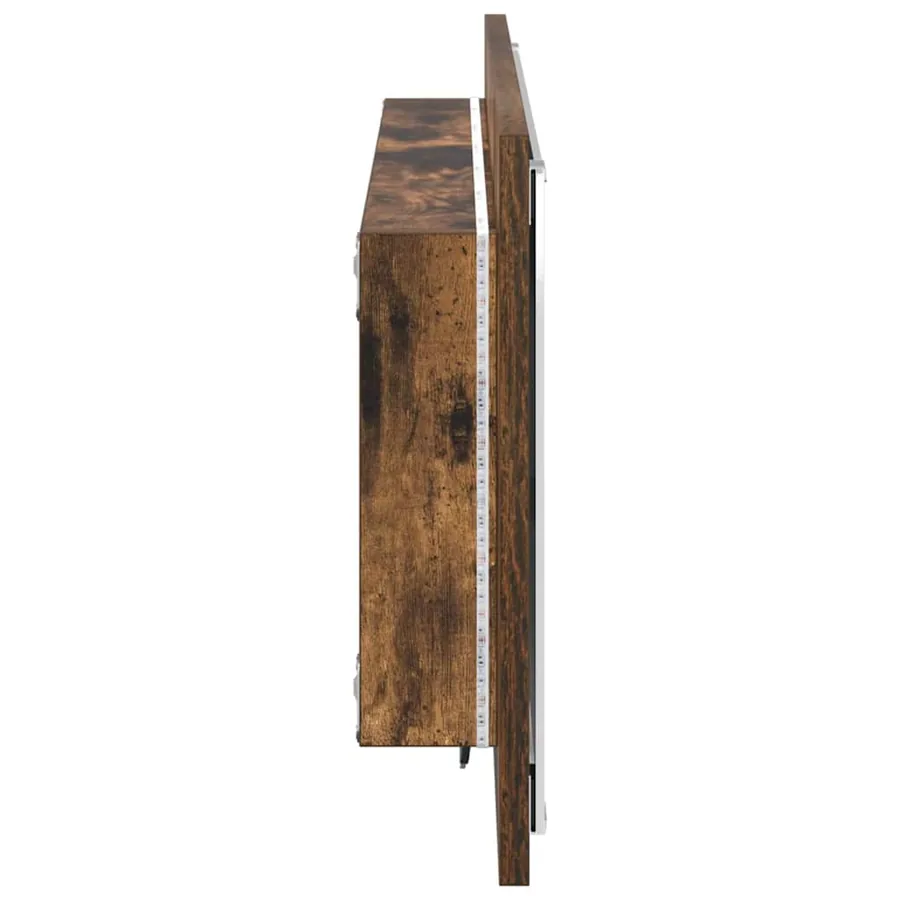 Miroir Chêne fumé 90 x 8,5 x 37 cm Bois d'ingénierie - 6