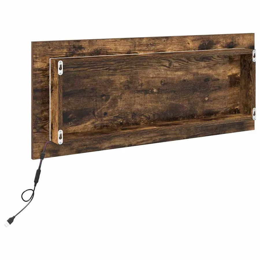 Miroir Chêne fumé 90 x 8,5 x 37 cm Bois d'ingénierie - 7