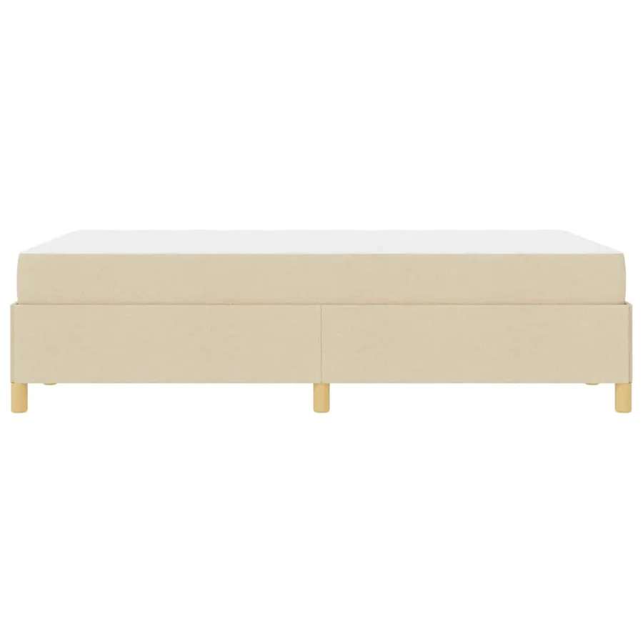 Cadre de lit avec matelas Crème 120 x 190 cm tissu - 6