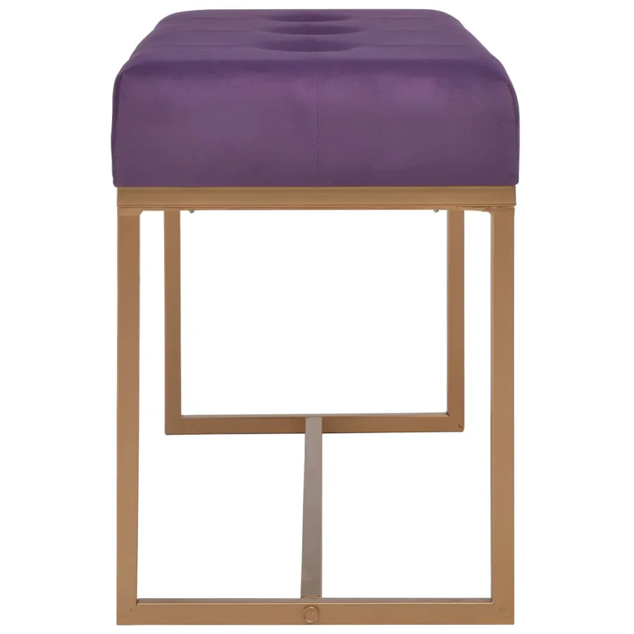 Banc 80 cm Violet Velours - 3