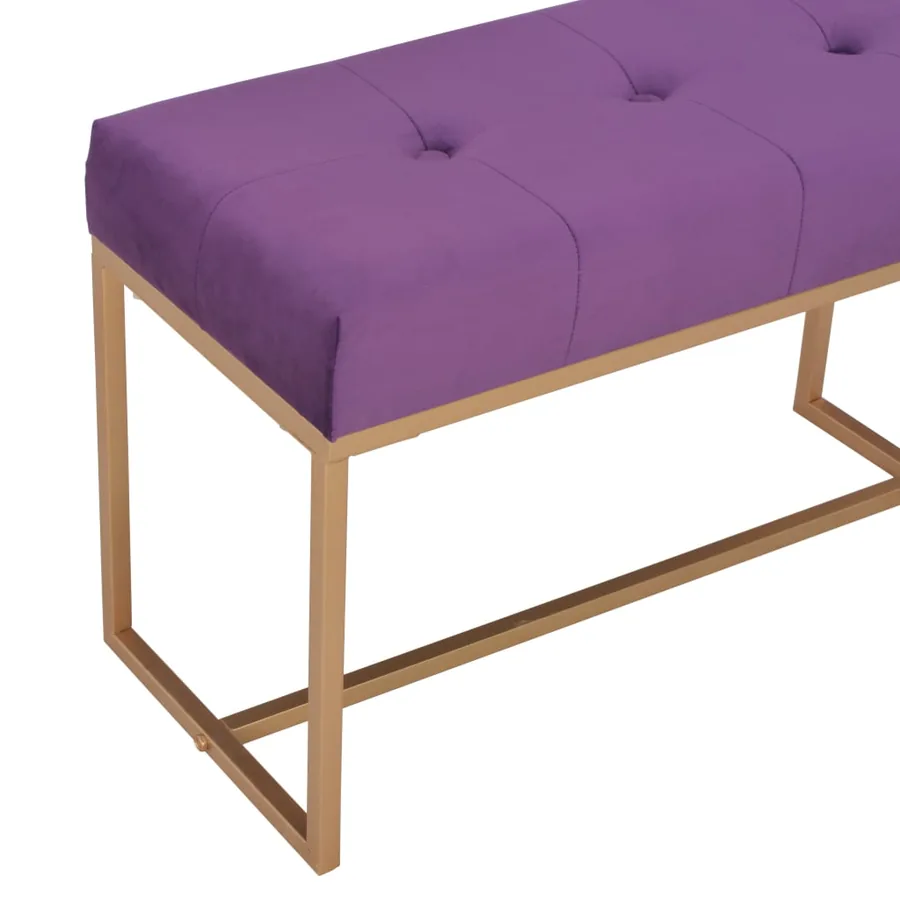 Banc 80 cm Violet Velours - 4