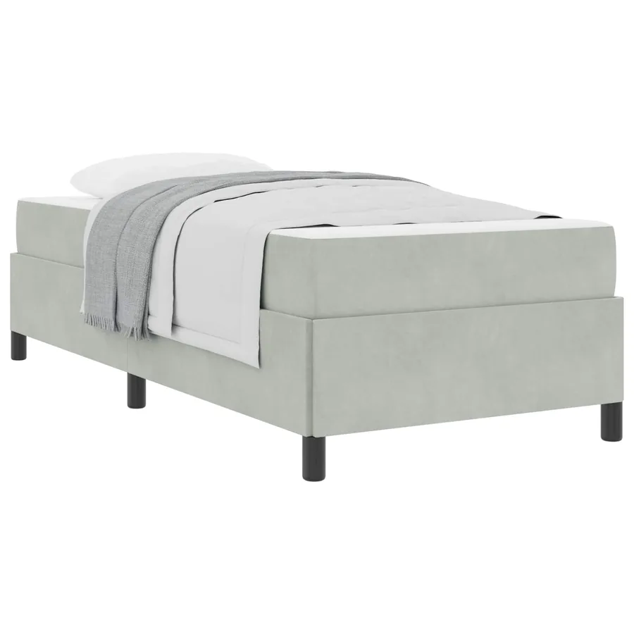Cadre de lit avec matelas Gris clair 80 x 200 cm tissu - 2